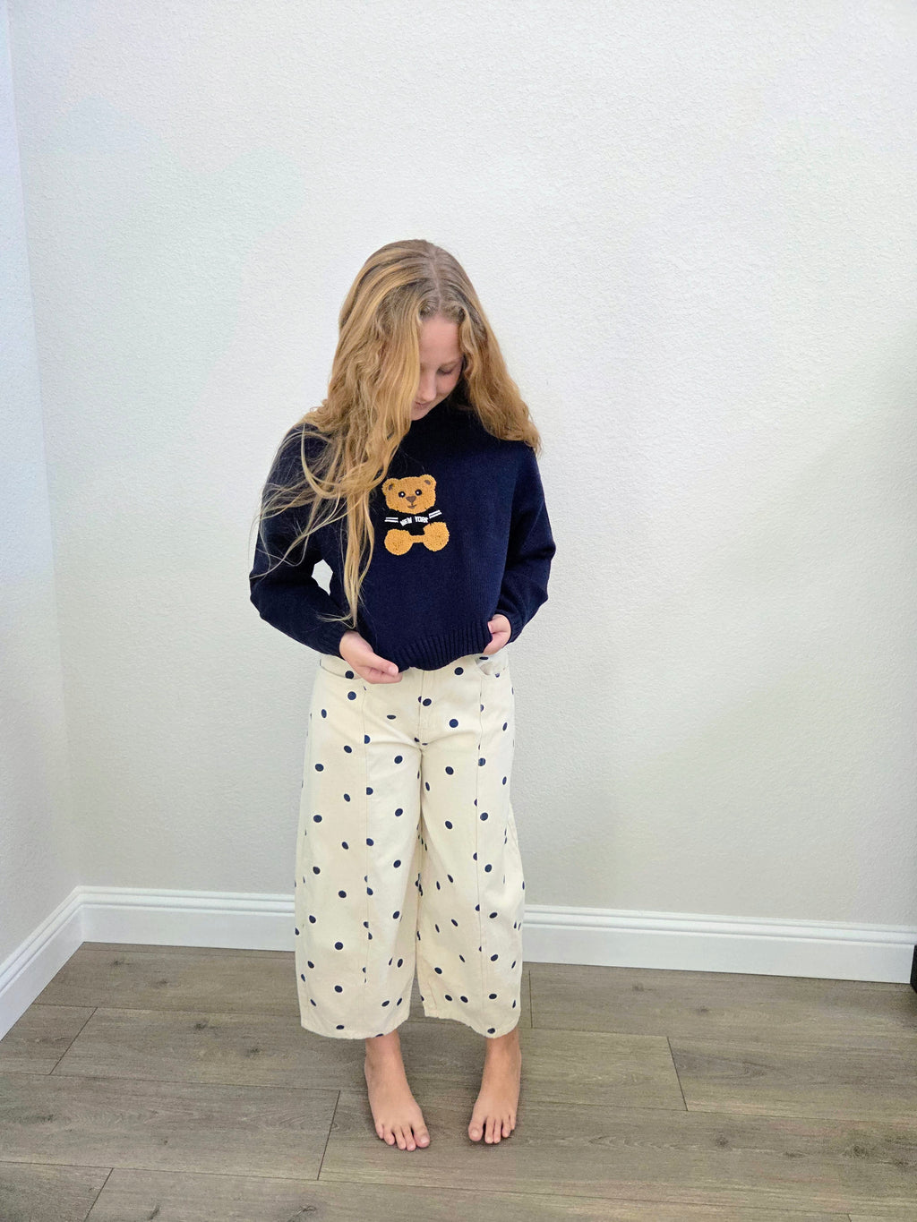 Claire Bear Navy Sweater
