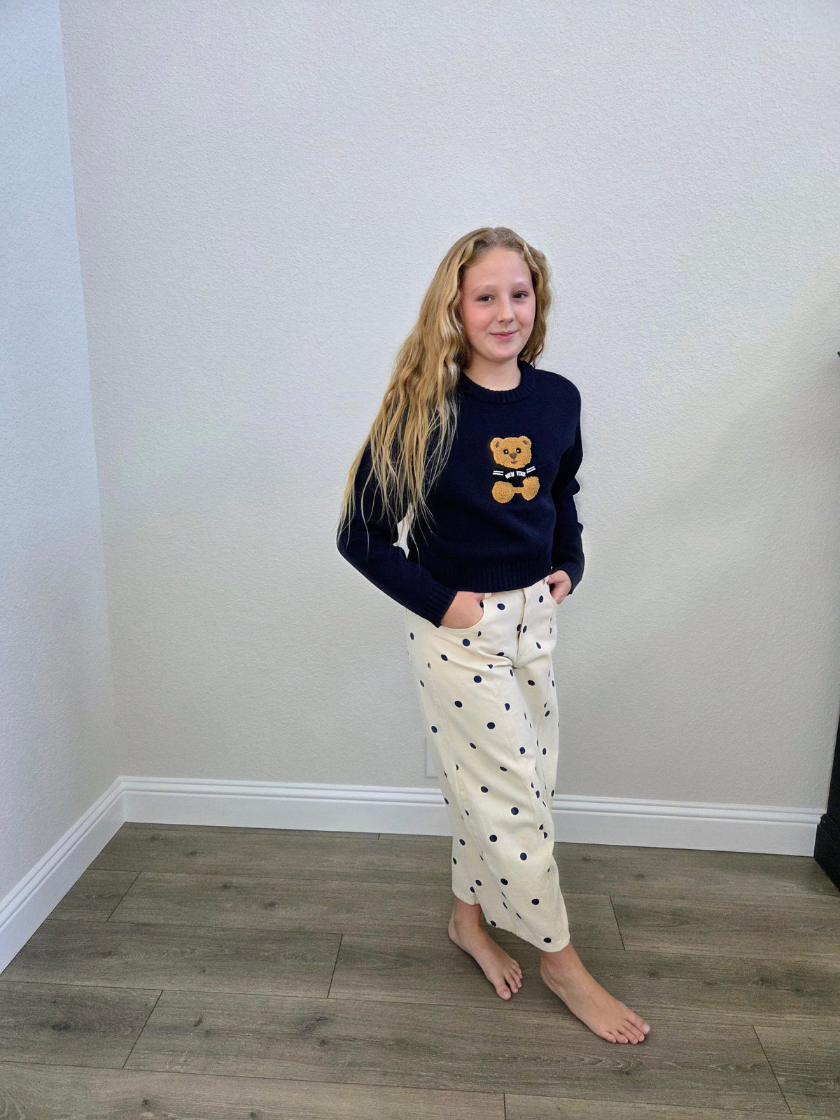 Claire Bear Navy Sweater