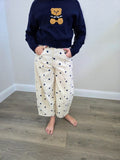 Dottie Cream Polka Dot Barrel Denim Pant