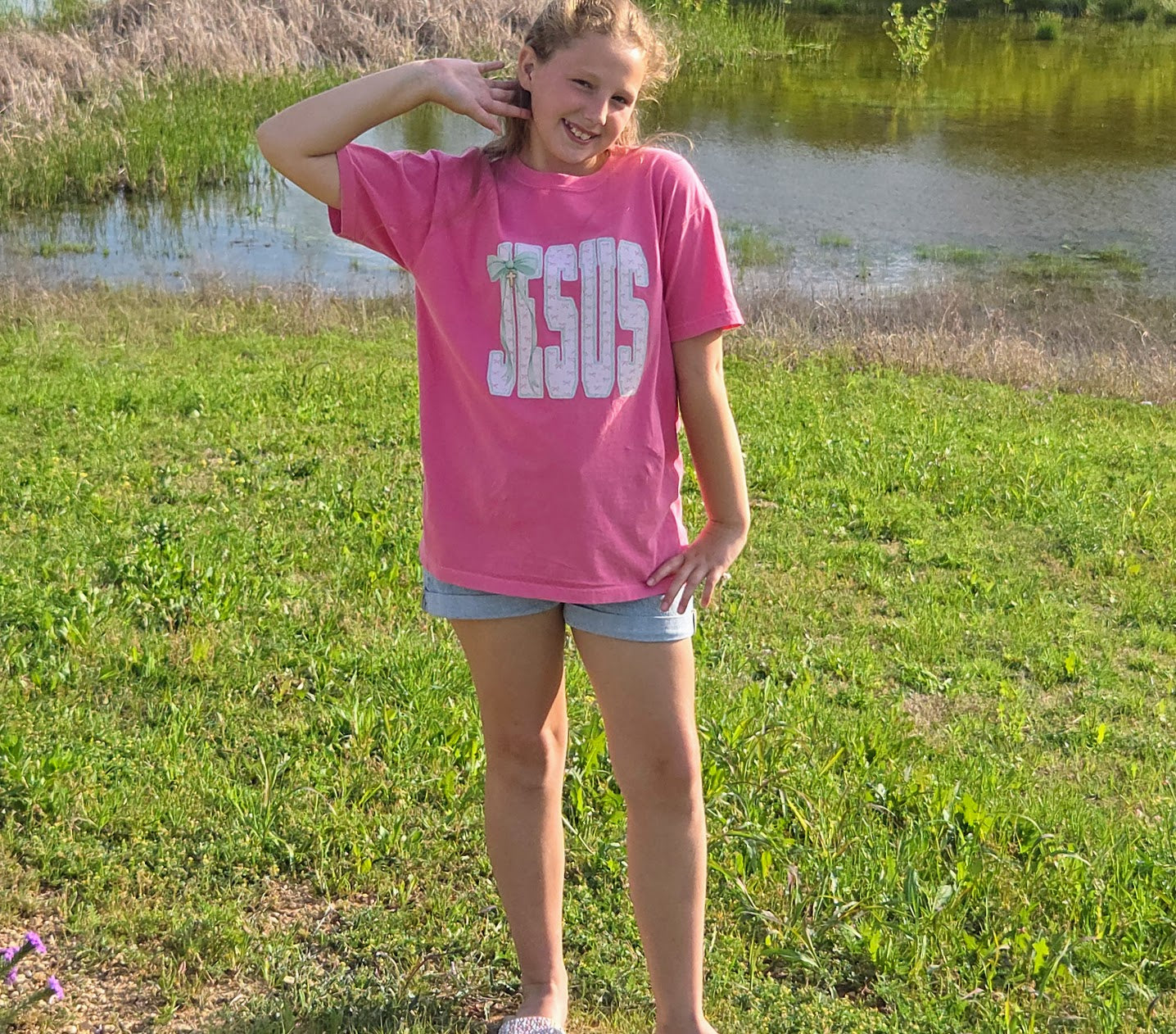 Jesus Tee with Bow
