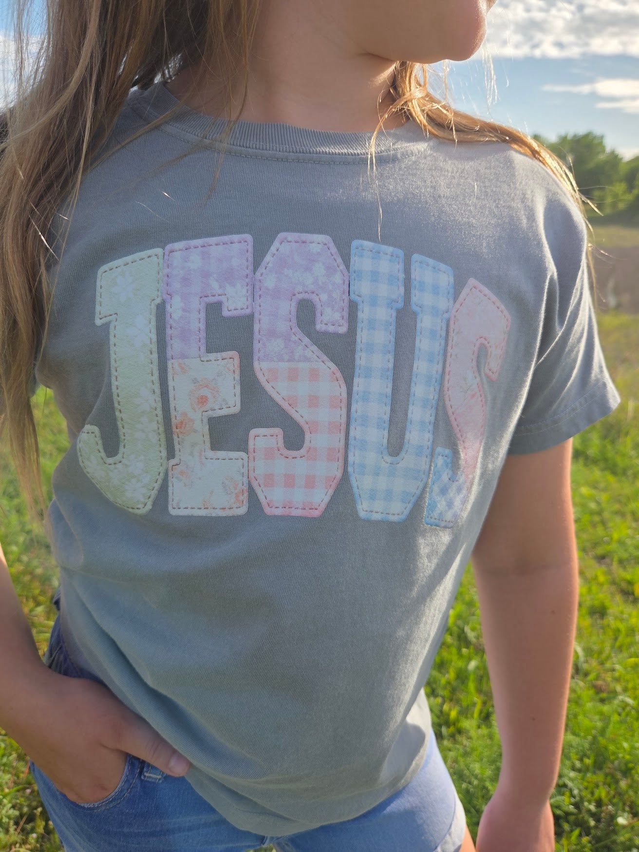 Patchwork Jesus Tee