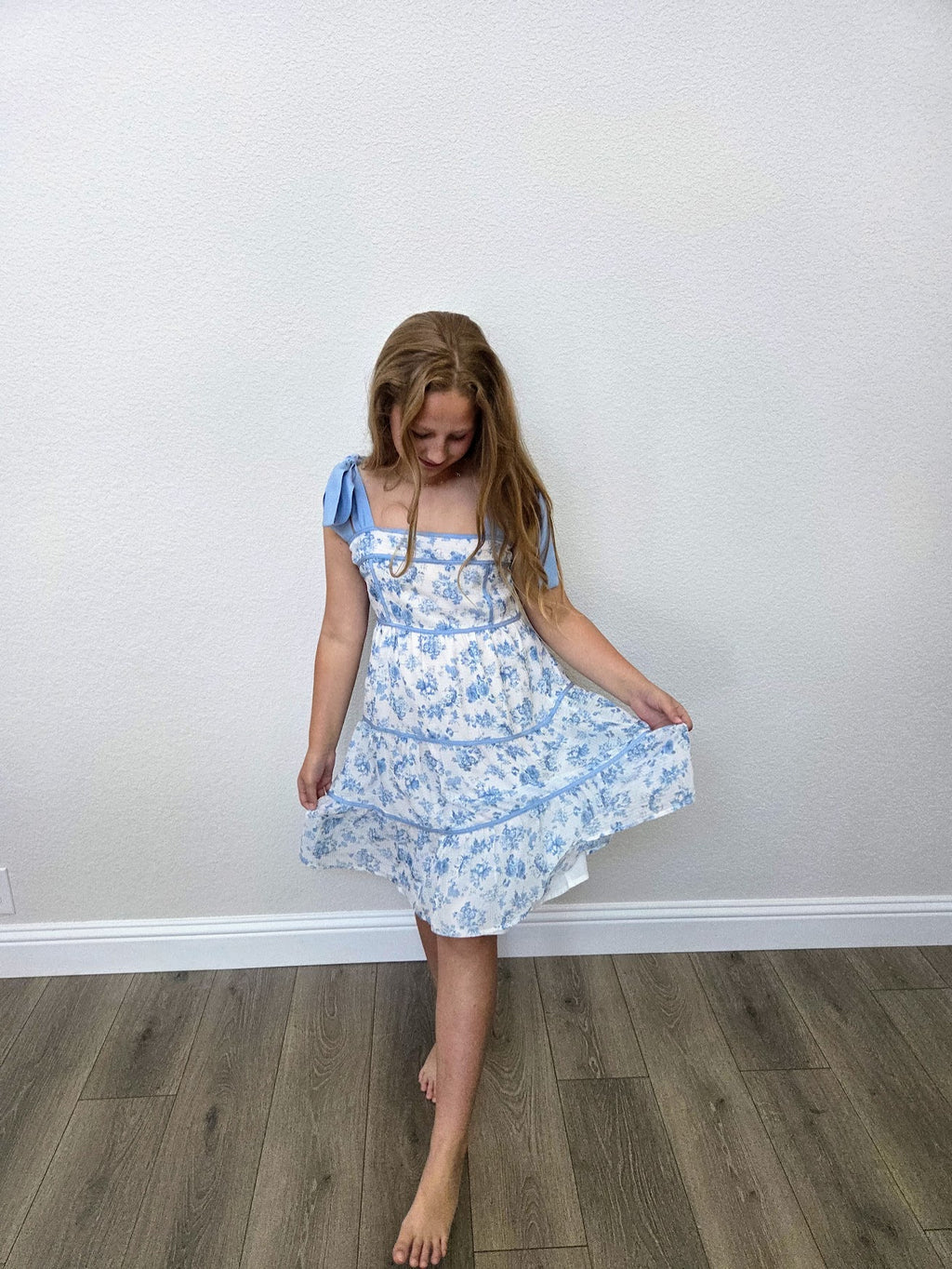 Blue Blossom Tie Strap Dress