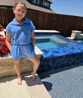Blue Scallop French Terry Short Set