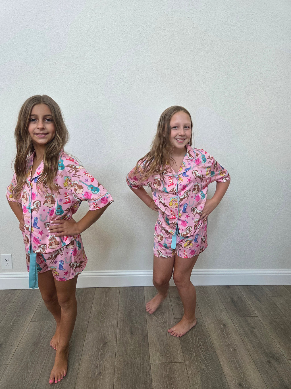 Kids Silky Cowgirl Candy Short Sleeve Short Set