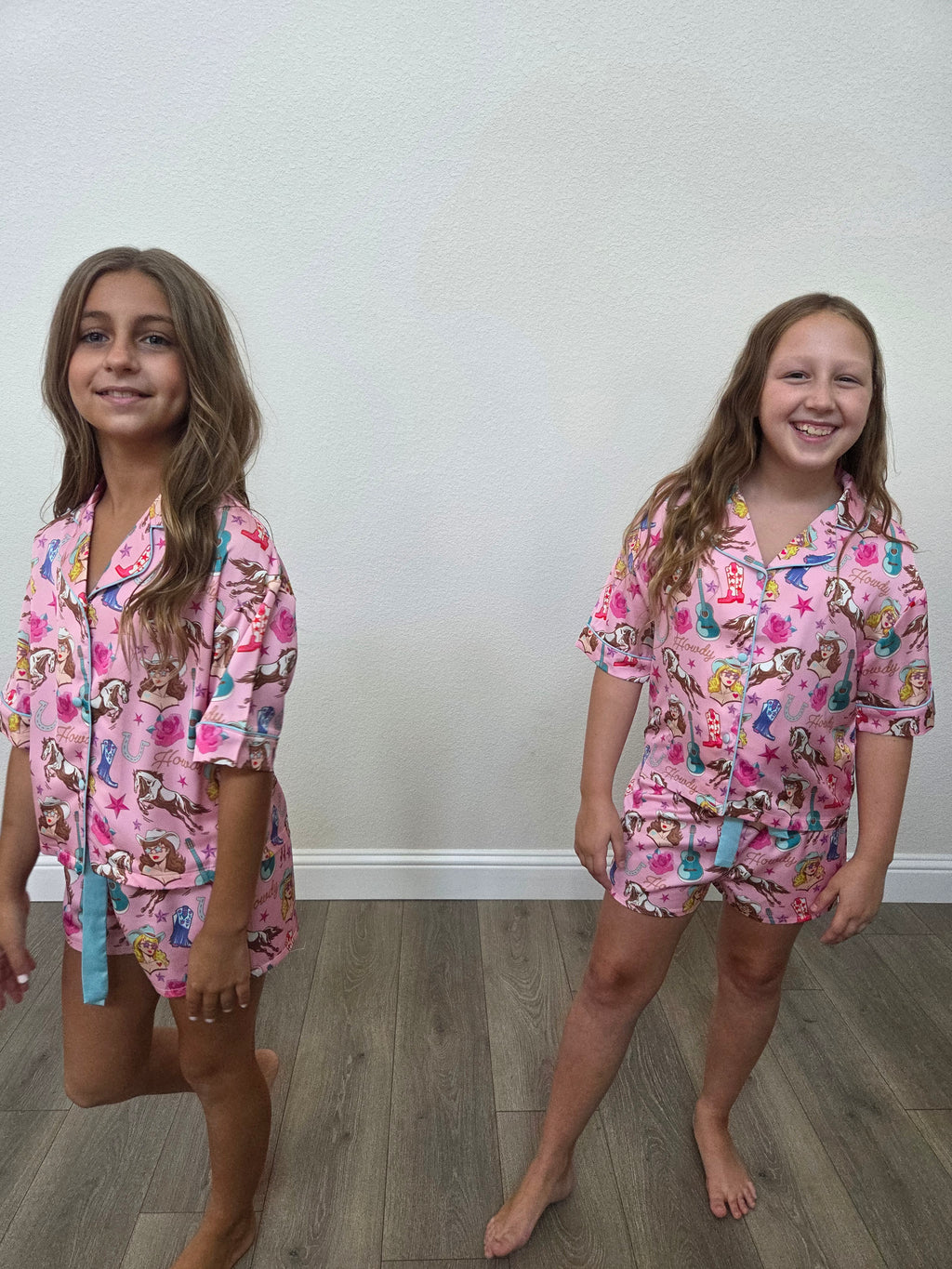 Kids Silky Cowgirl Candy Short Sleeve Short Set