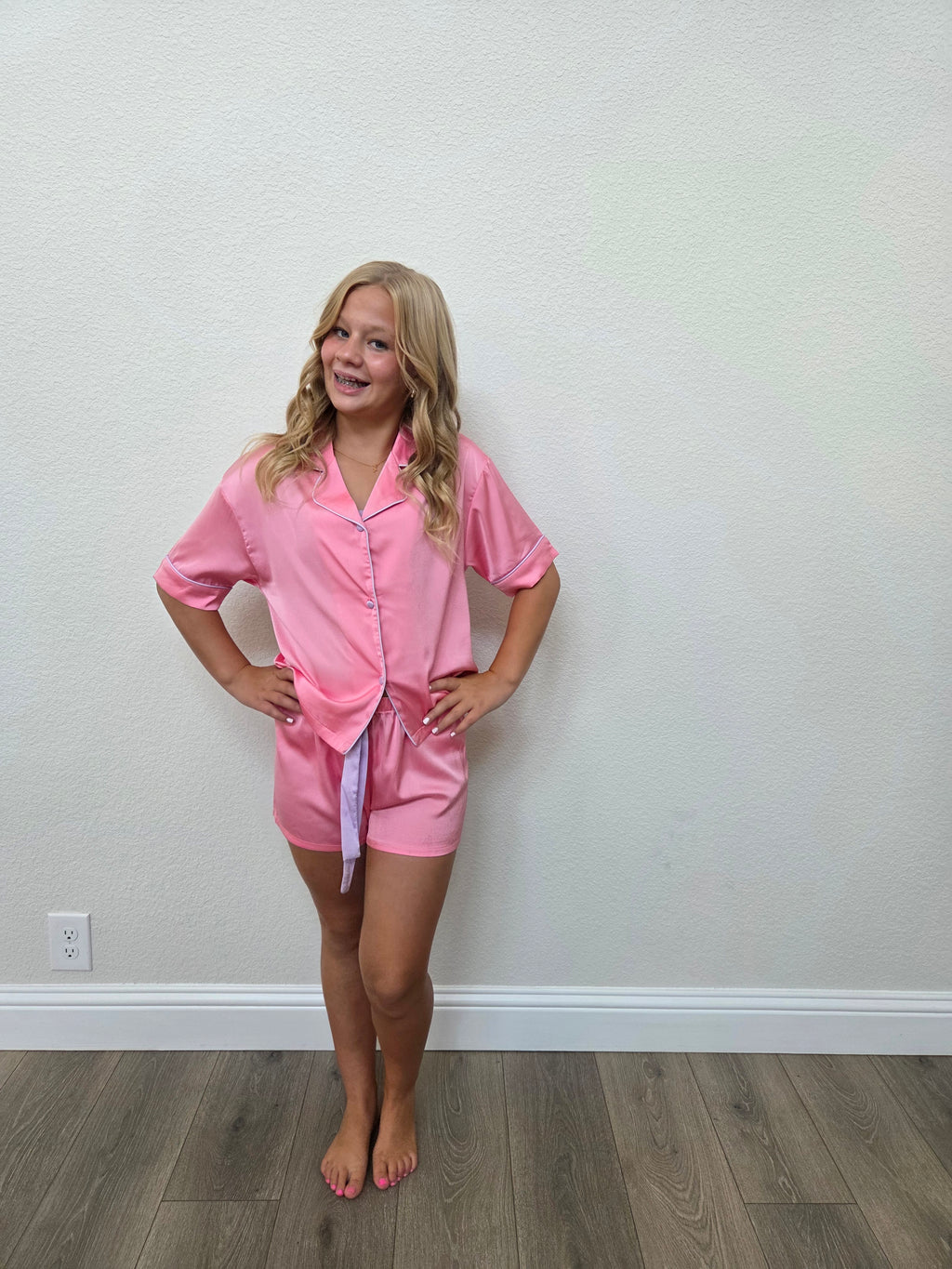 Kids Silky Bubblegum Short Sleeve Short Set