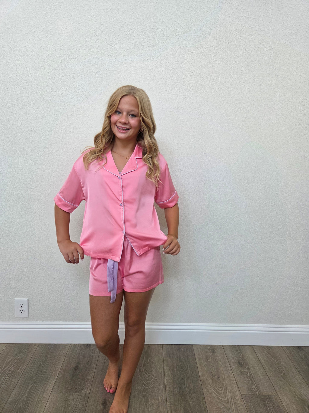 Kids Silky Bubblegum Short Sleeve Short Set