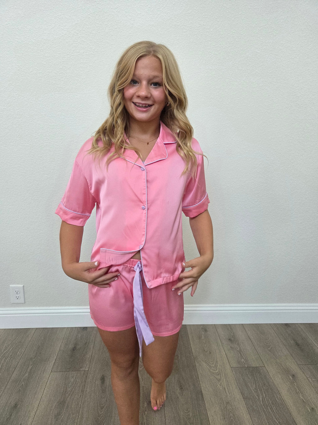 Kids Silky Bubblegum Short Sleeve Short Set