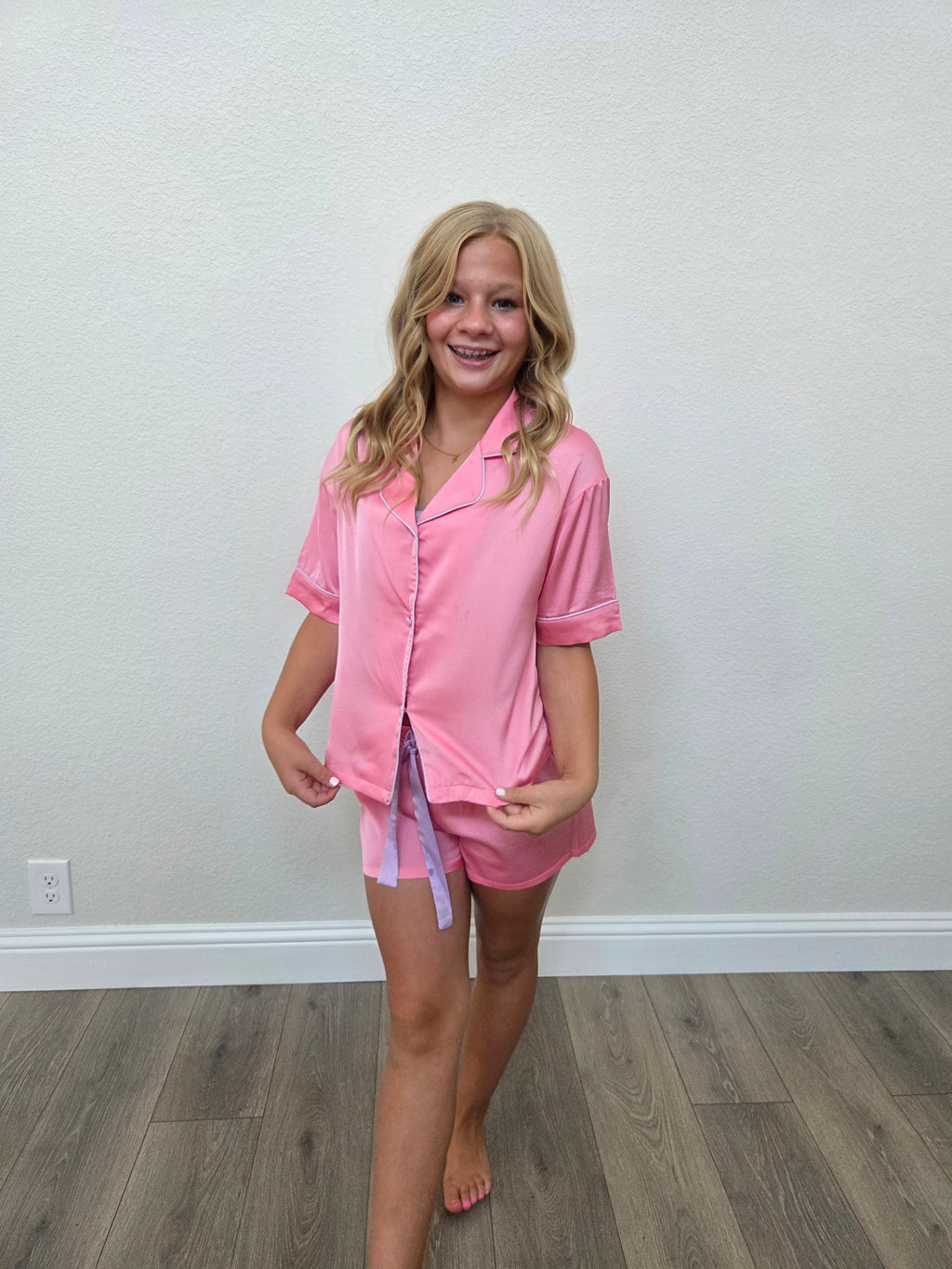 Kids Silky Bubblegum Short Sleeve Short Set