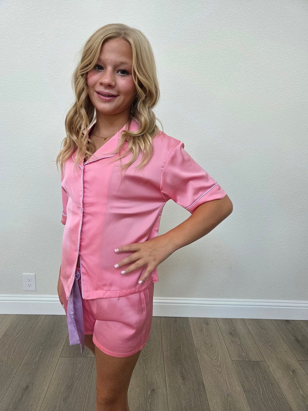Kids Silky Bubblegum Short Sleeve Short Set