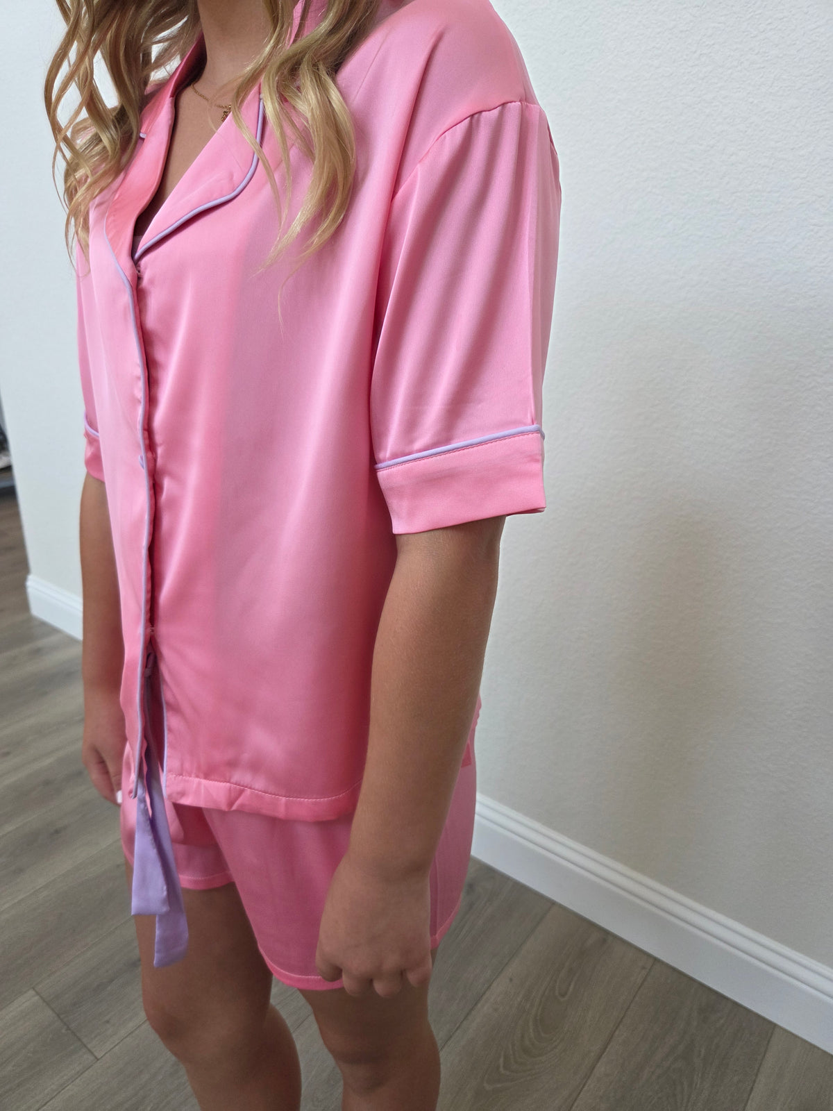 Kids Silky Bubblegum Short Sleeve Short Set