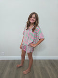 Kids Silky Watermelon Short Sleeve Short Set