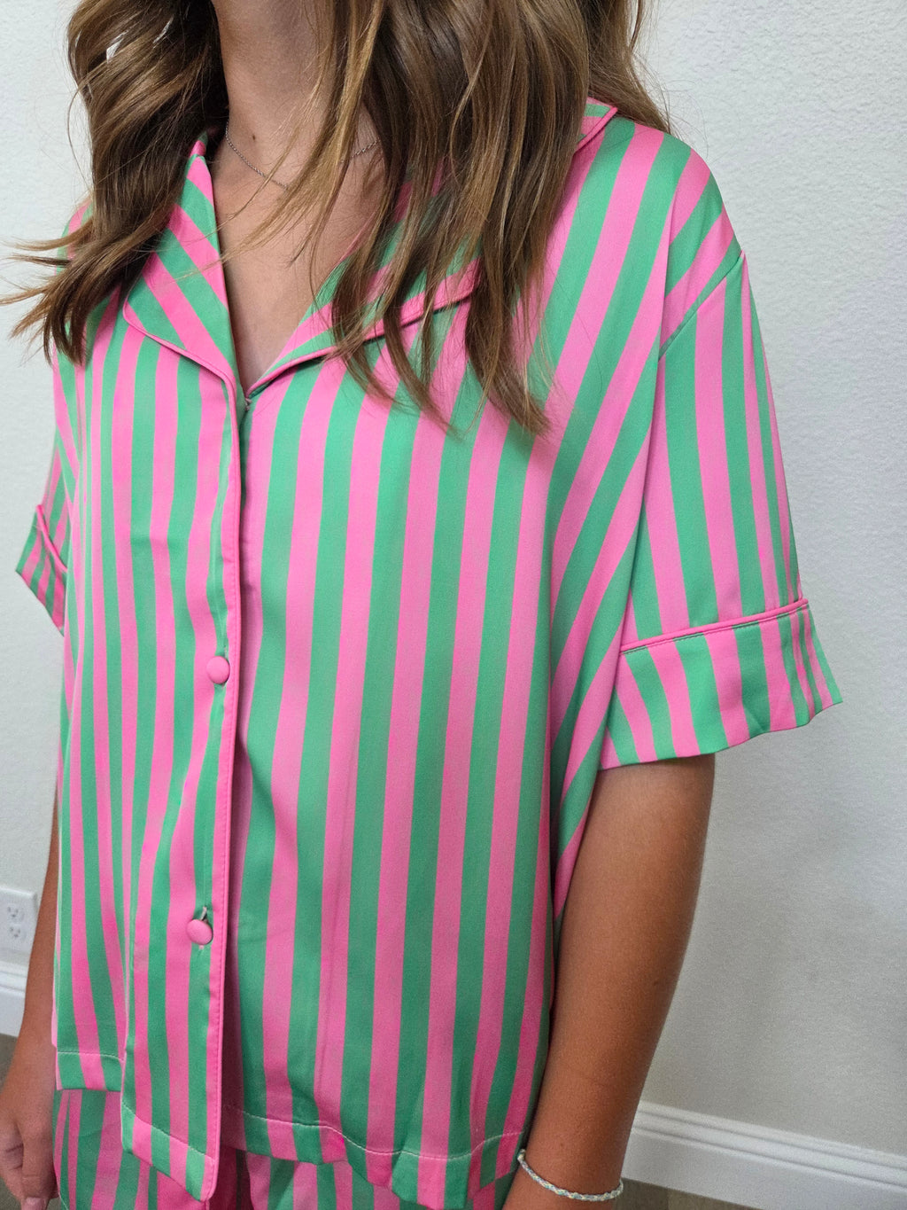 Kids Silky Watermelon Short Sleeve Short Set