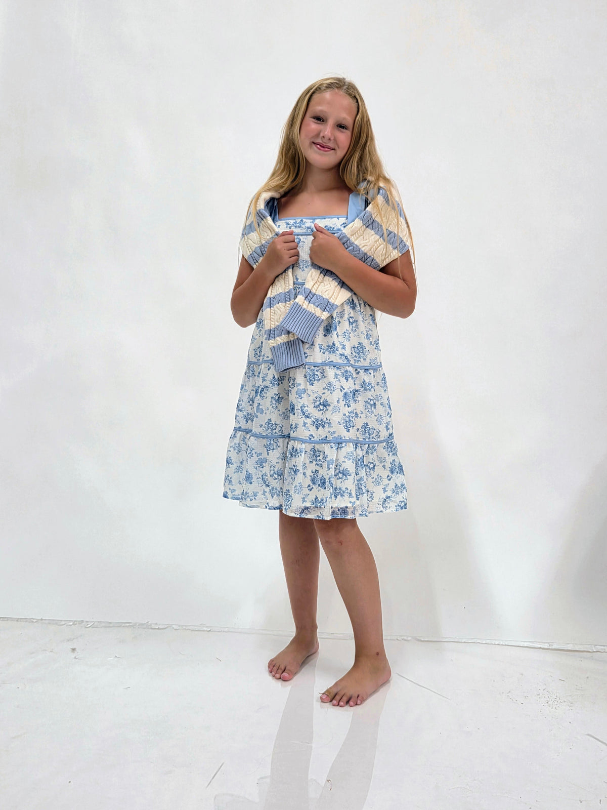 Blue Blossom Tie Strap Dress