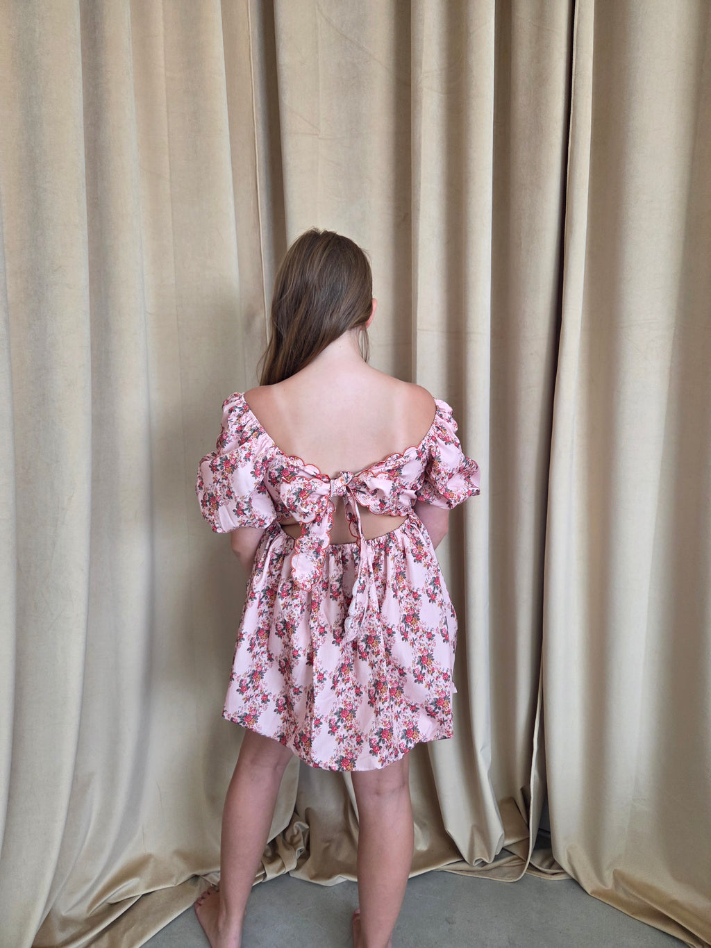 Bri Floral Print Cotton Bubble Dress