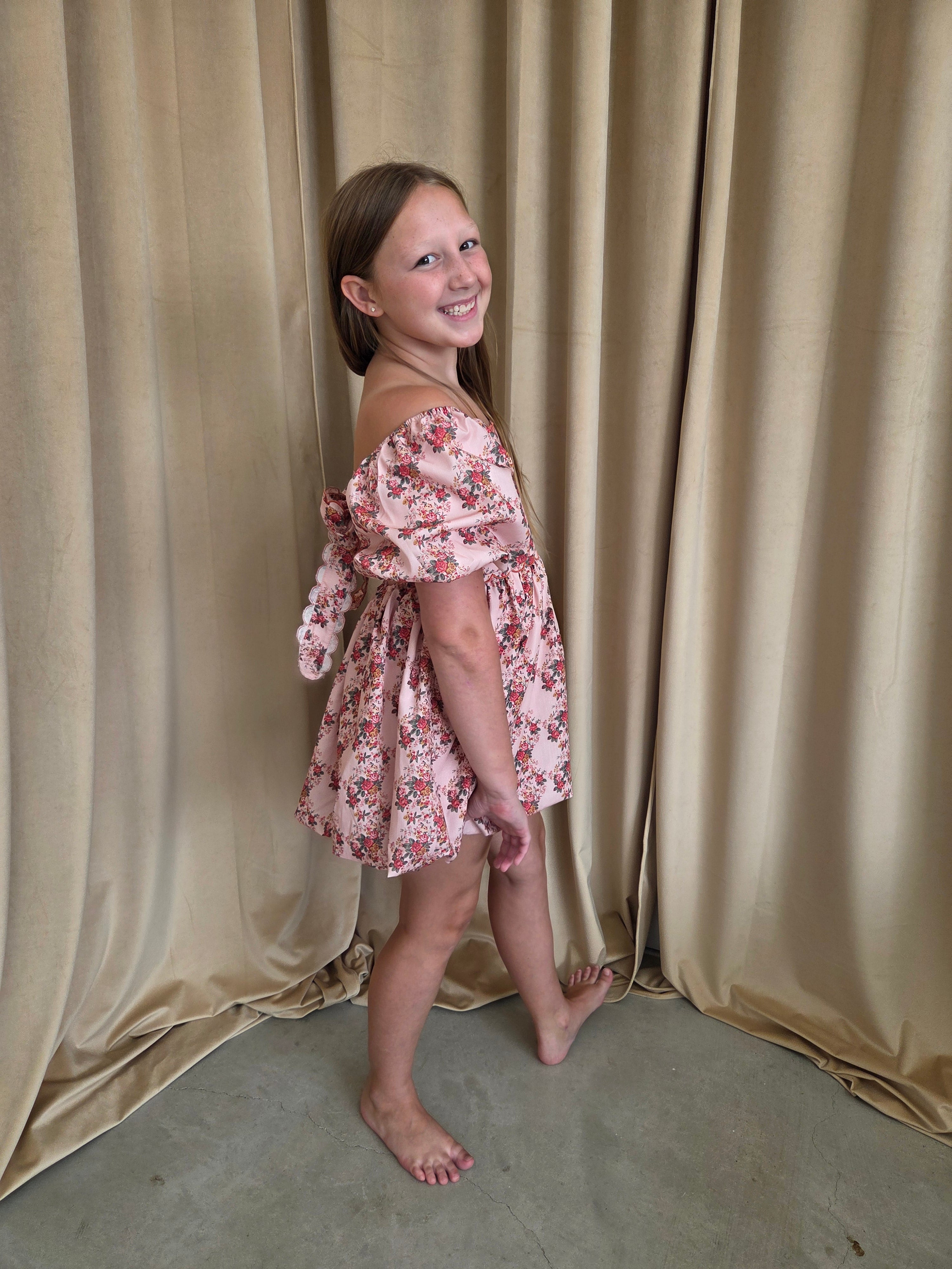Bri Floral Print Cotton Bubble Dress