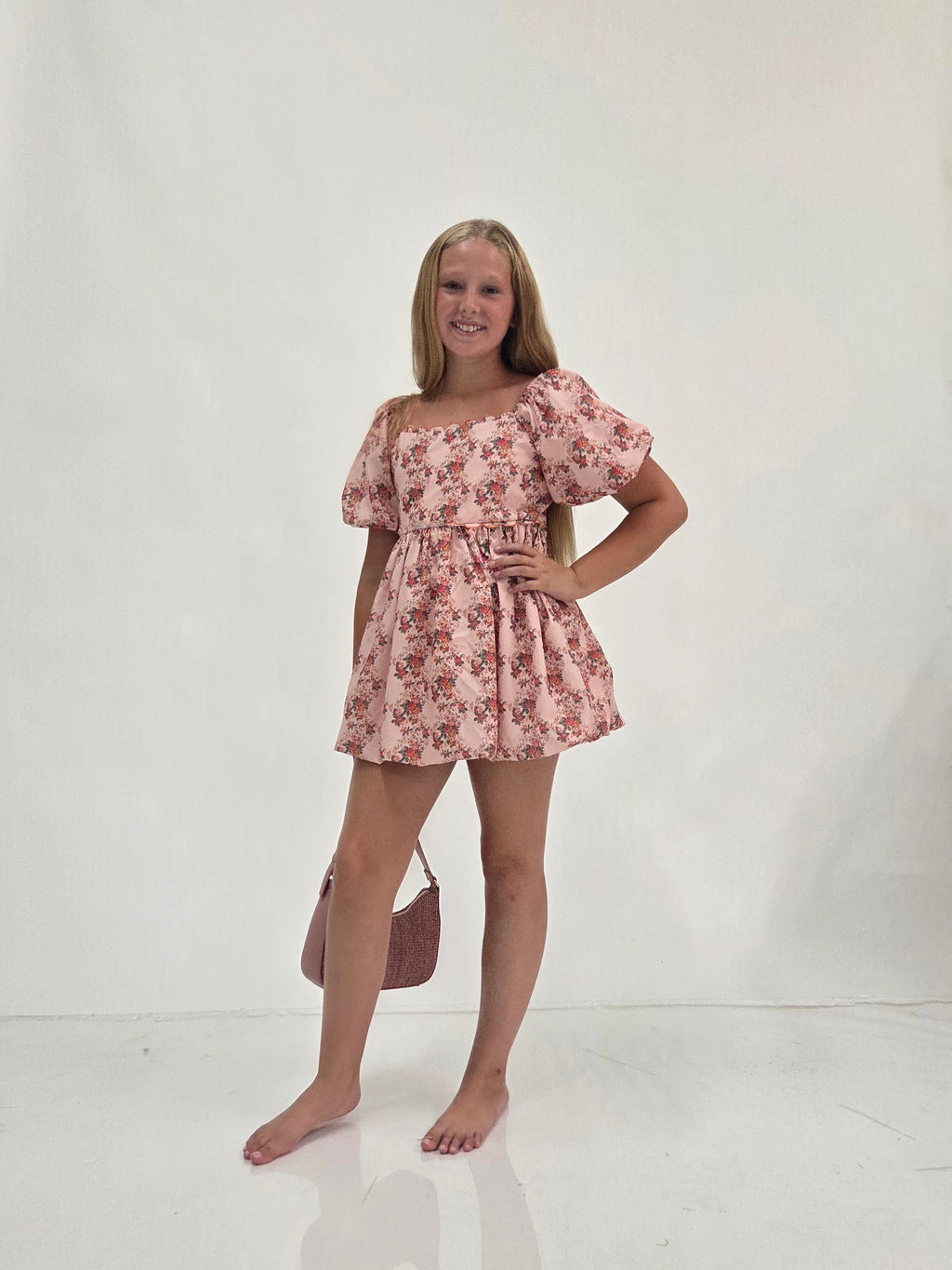 Bri Floral Print Cotton Bubble Dress