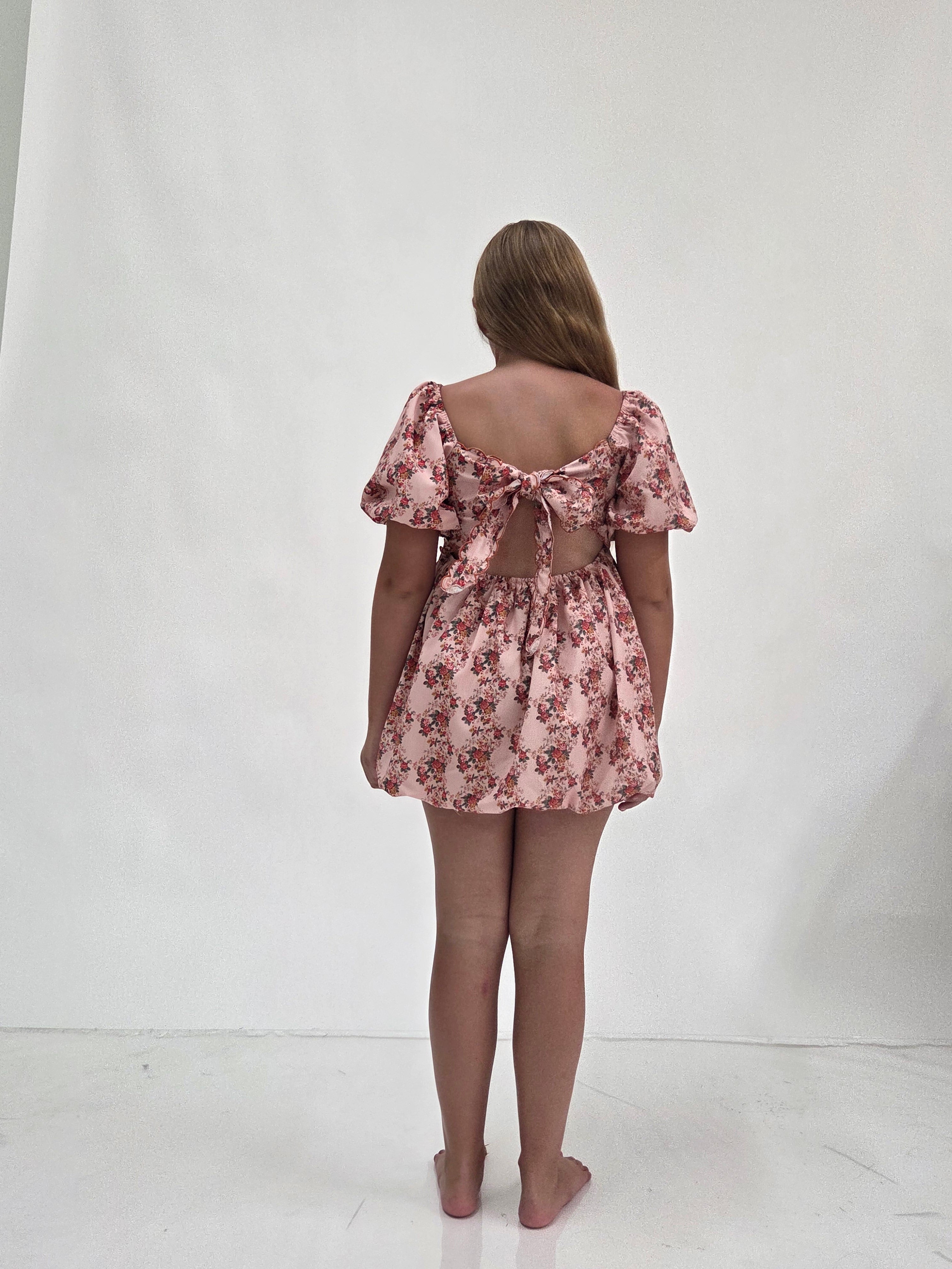 Bri Floral Print Cotton Bubble Dress
