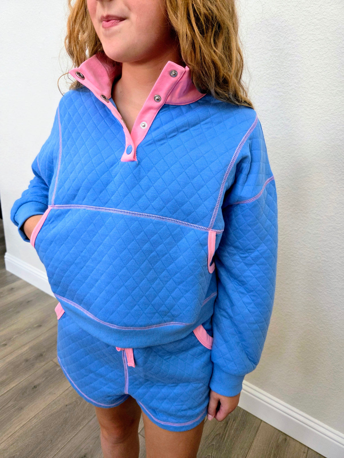 Lydia Quilted Contrast Long Sleeve Top