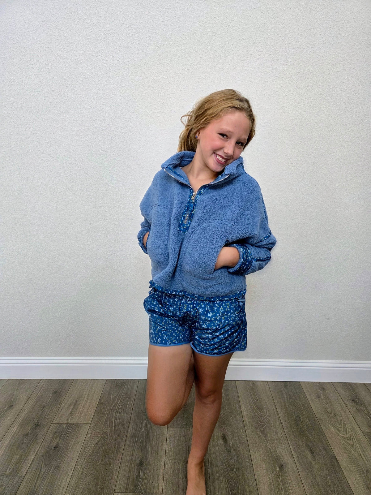 Heather Sherpa Jacket - Blue