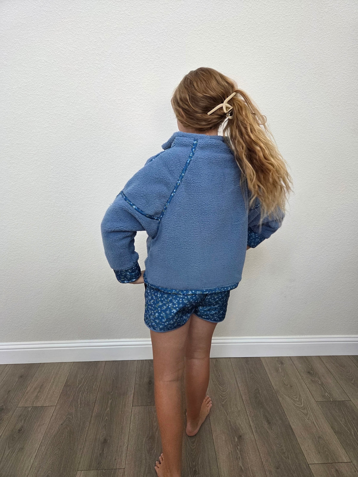 Heather Sherpa Jacket - Blue