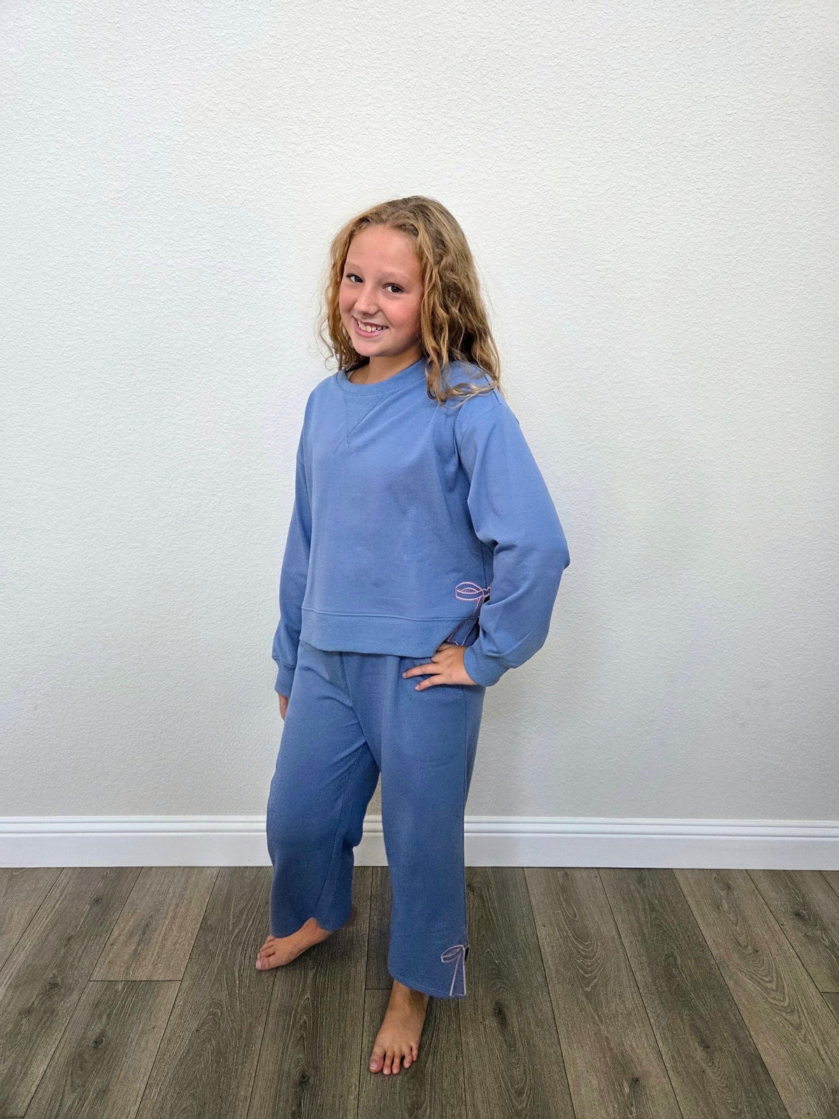 Drue Dusty Blue Long Sleeve Top