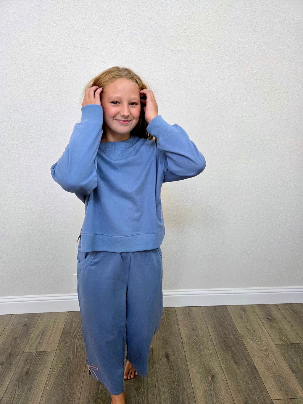Drue Dusty Blue Long Sleeve Top