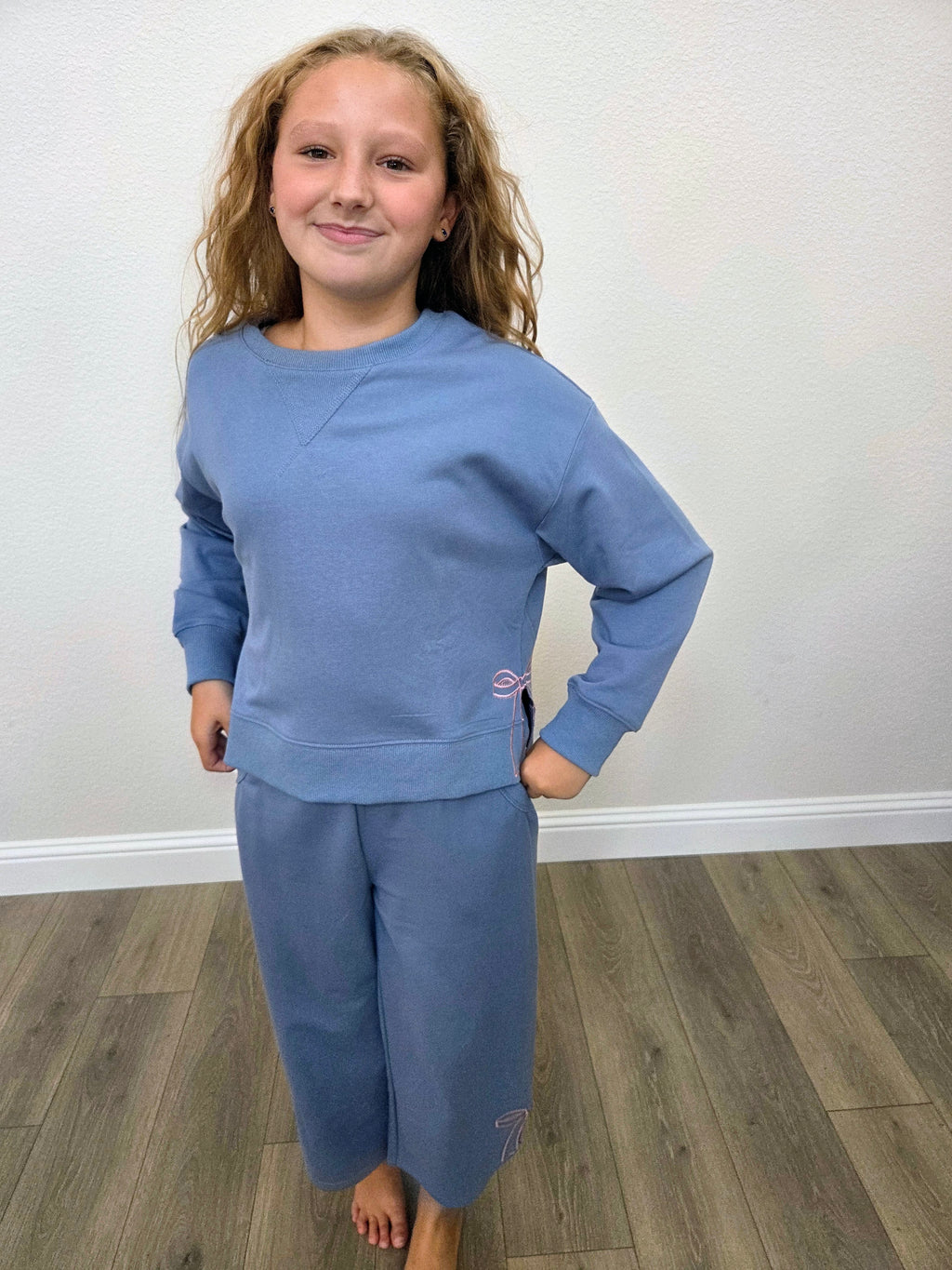 Drue Dusty Blue Long Sleeve Top