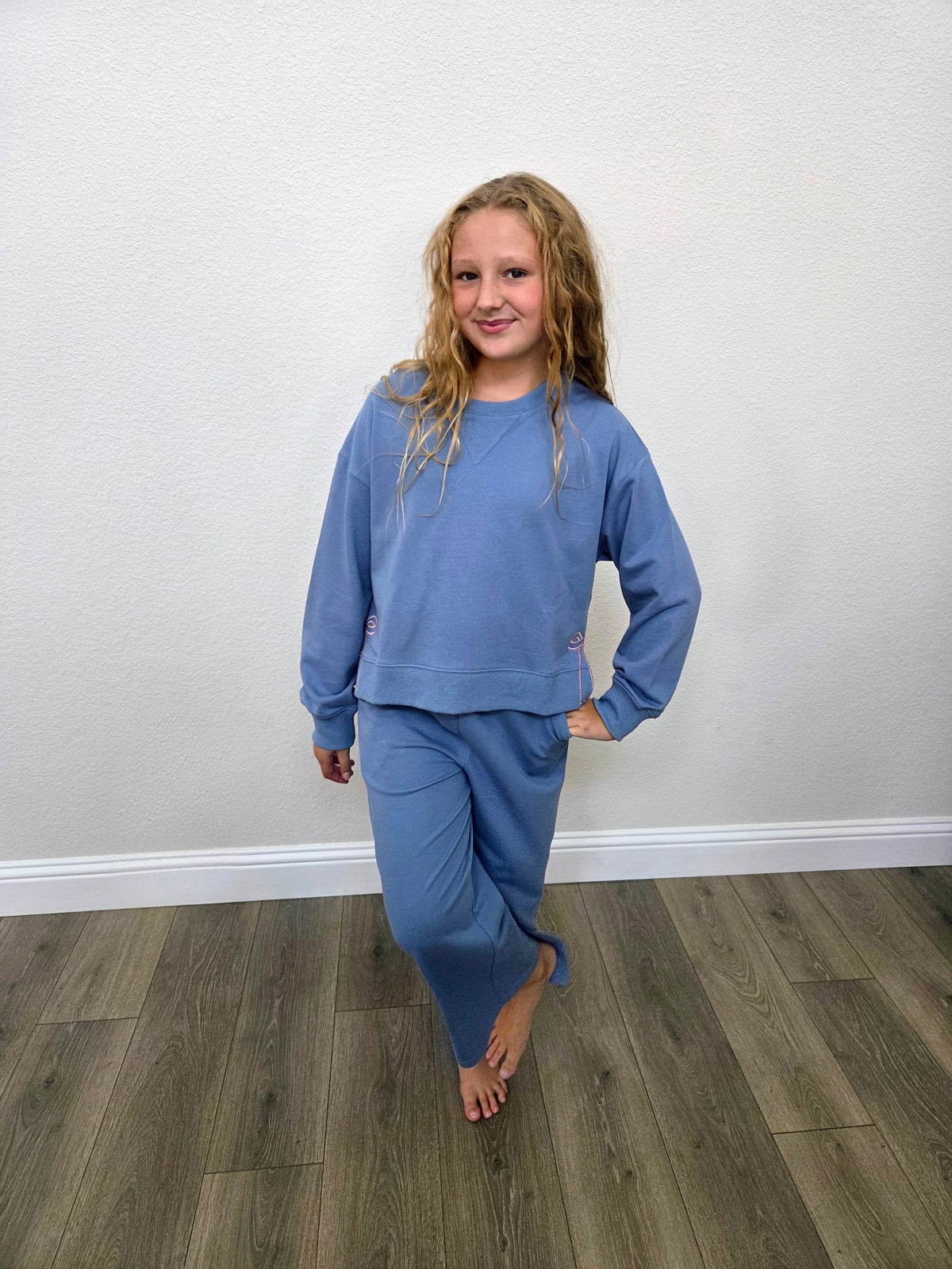 Drue Dusty Blue Long Sleeve Top