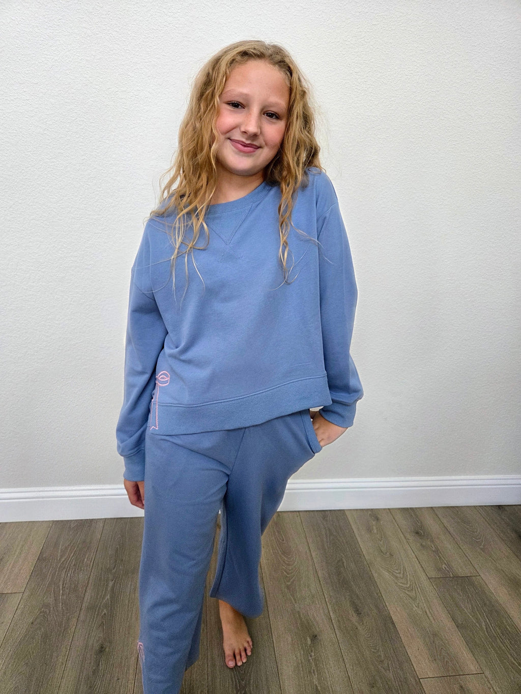 Drue Dusty Blue Long Sleeve Top