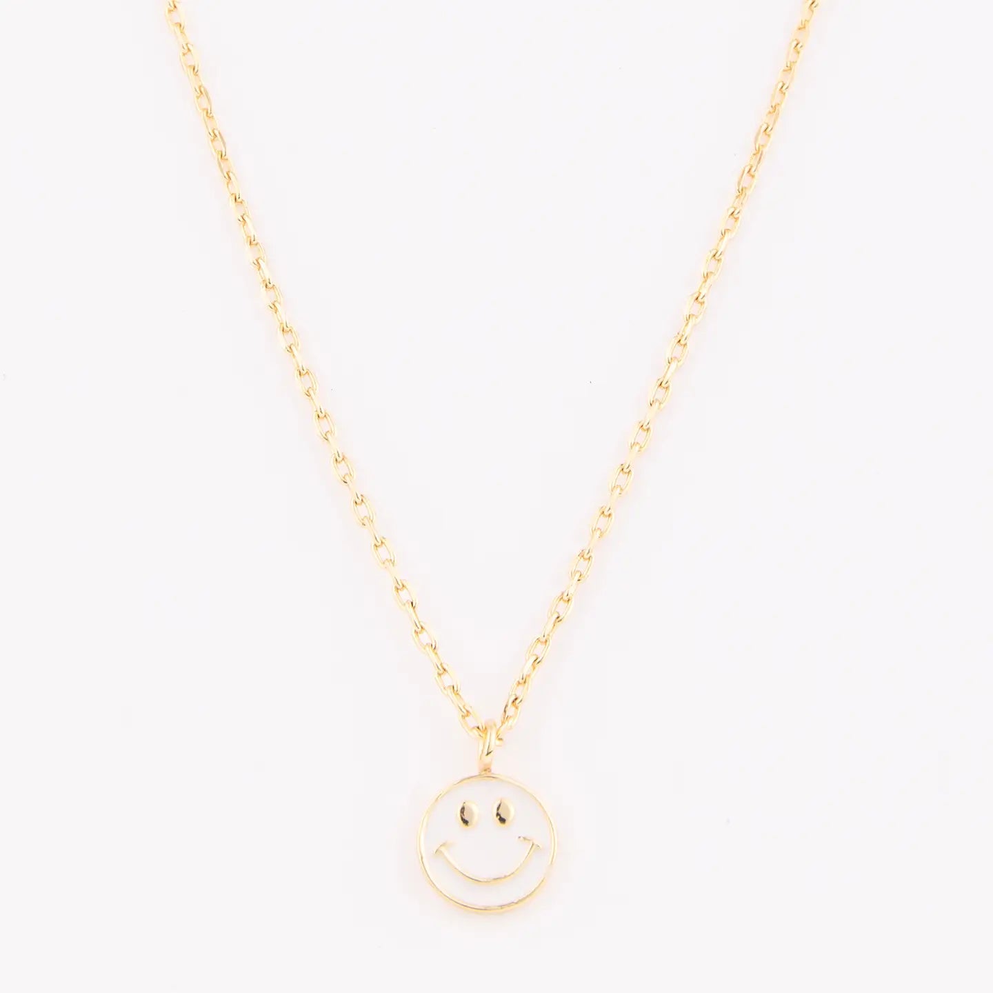 White Smiley Face Necklace