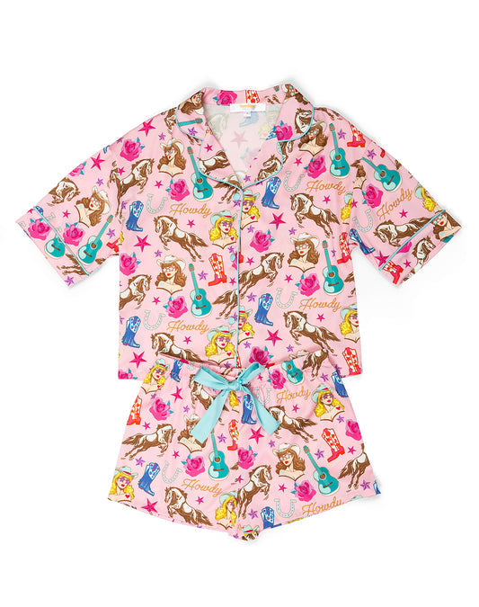 Kids Silky Cowgirl Candy Short Sleeve Short Set