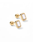 Madison Gold Clear Earrings