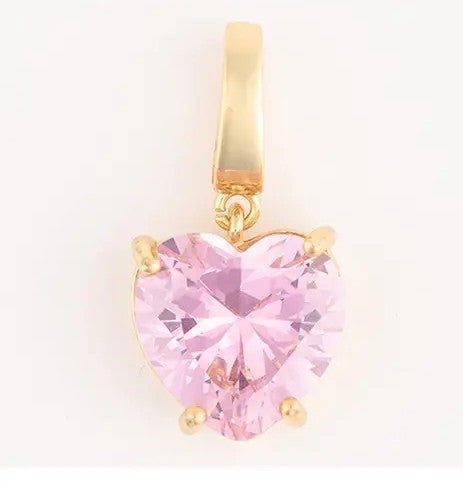 Pink Heart Gem Charm