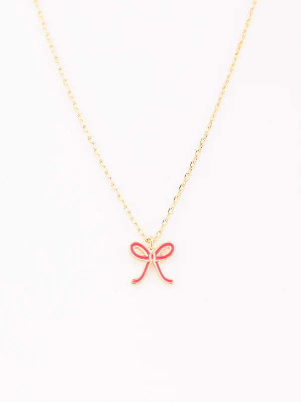 Pink Bow Necklace