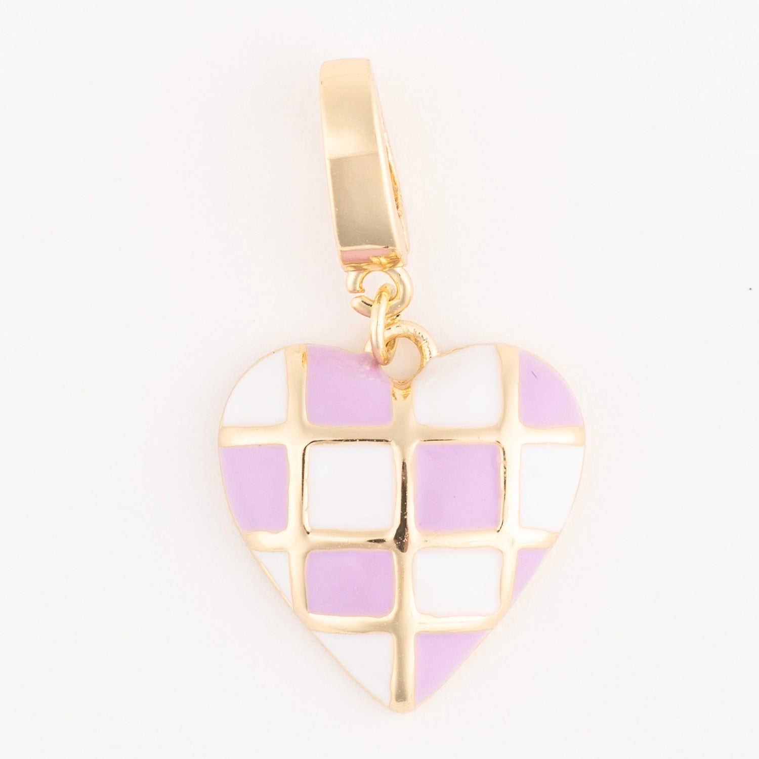 Pink and White Checkered Heart