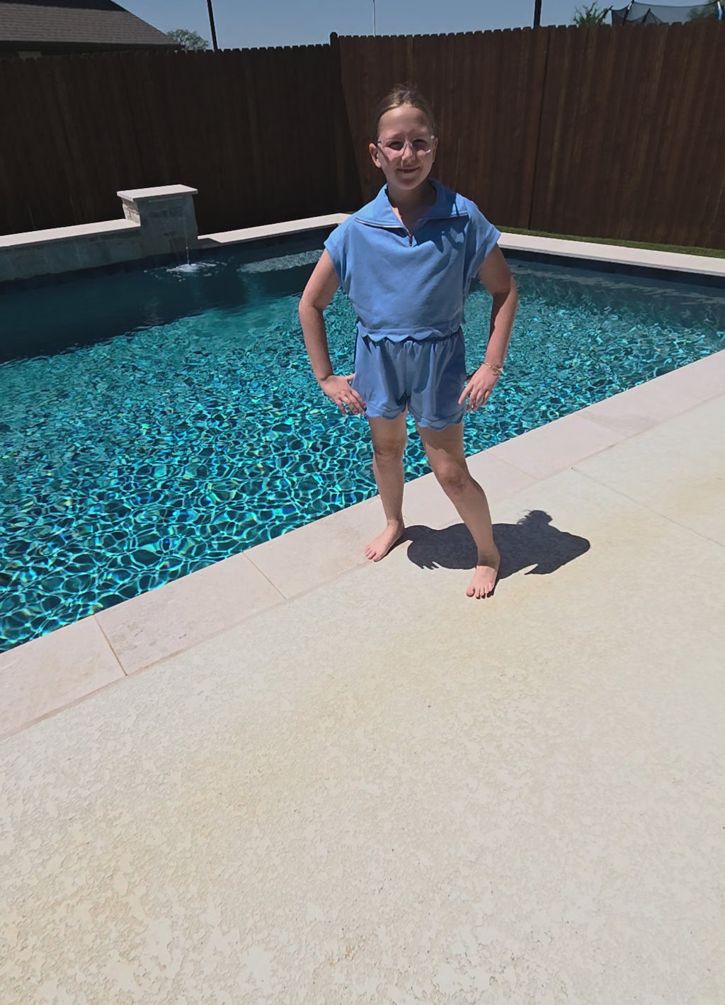 Blue Scallop French Terry Short Set