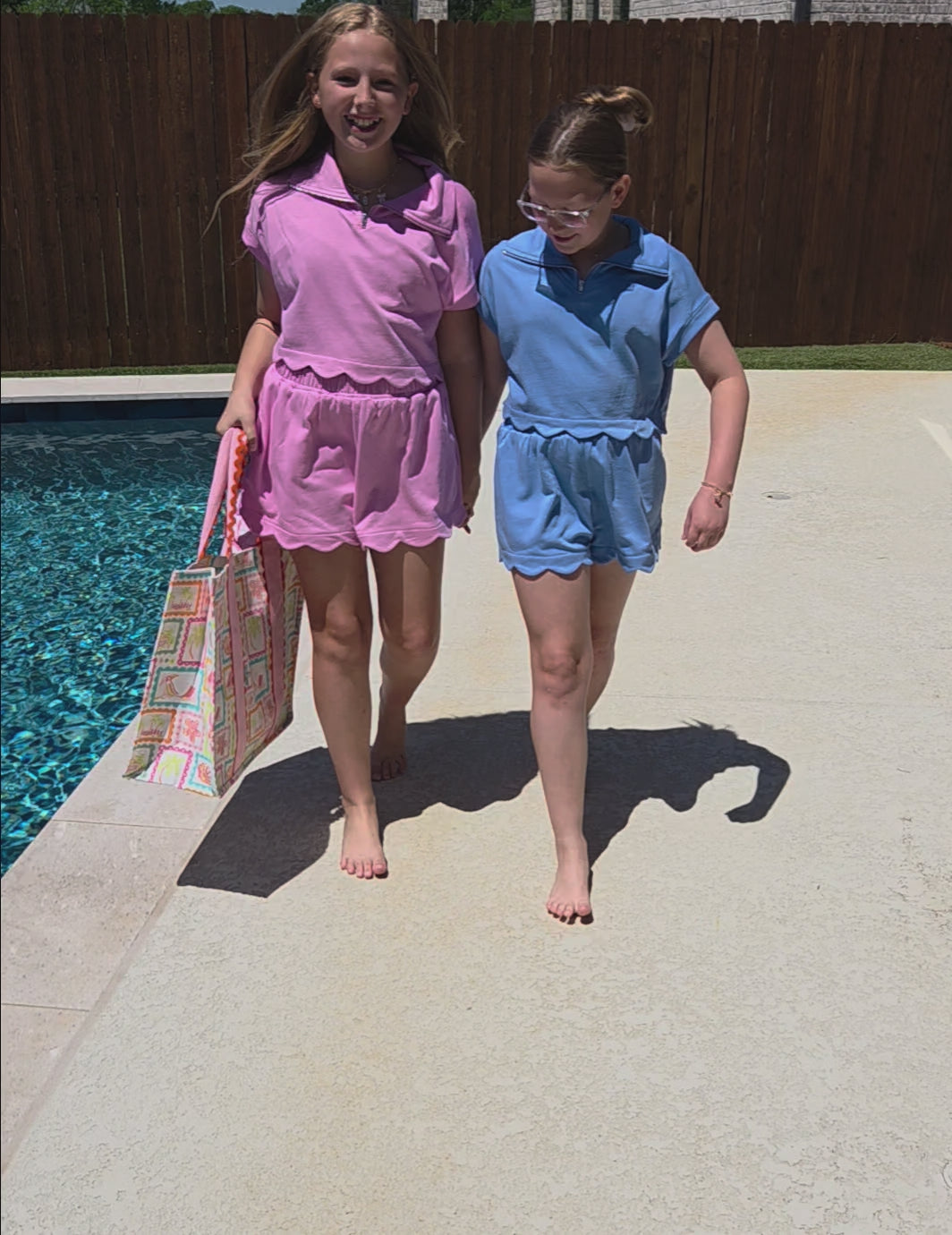 Blue Scallop French Terry Short Set
