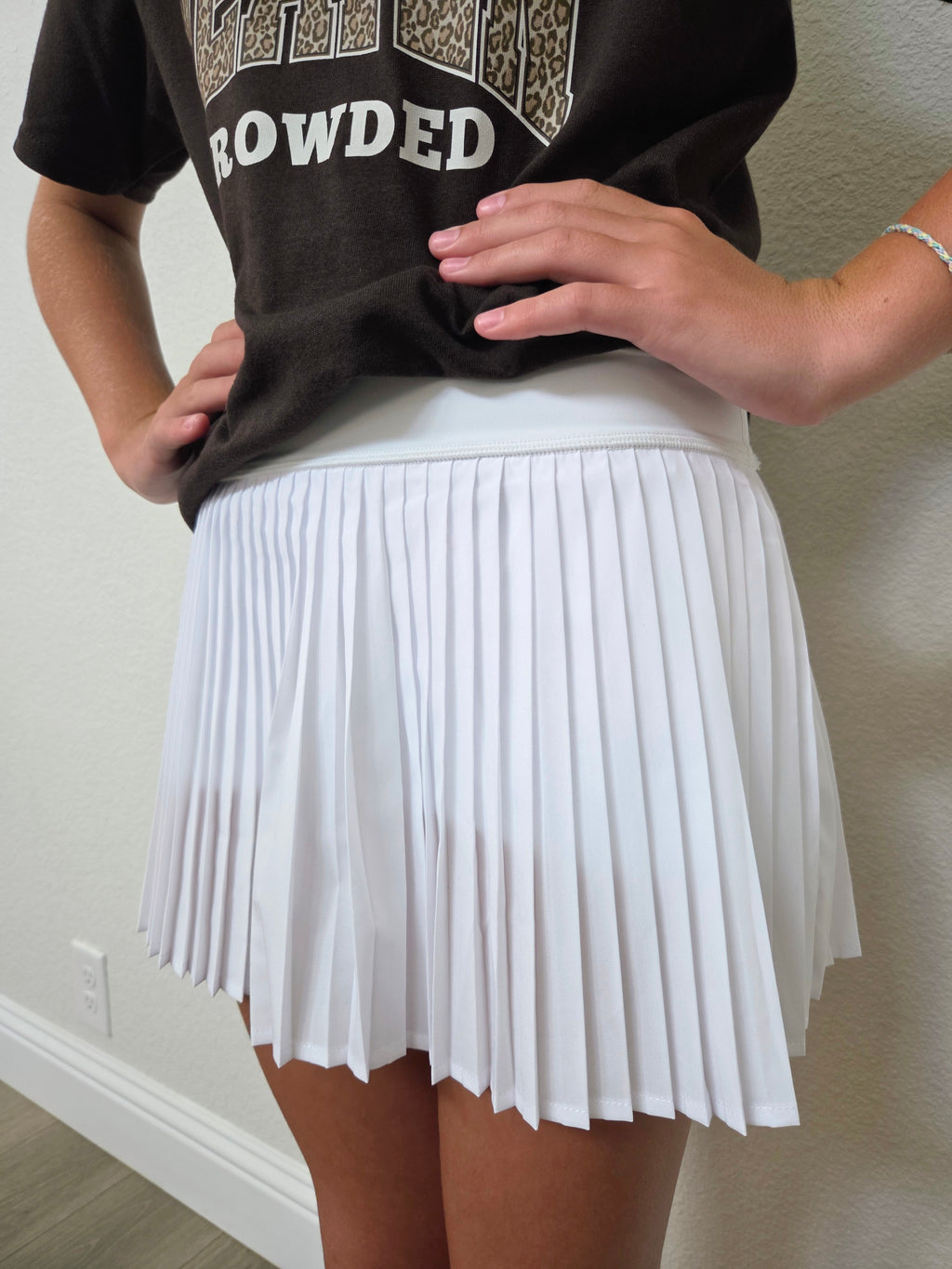 Pleated Tennis Skirt White