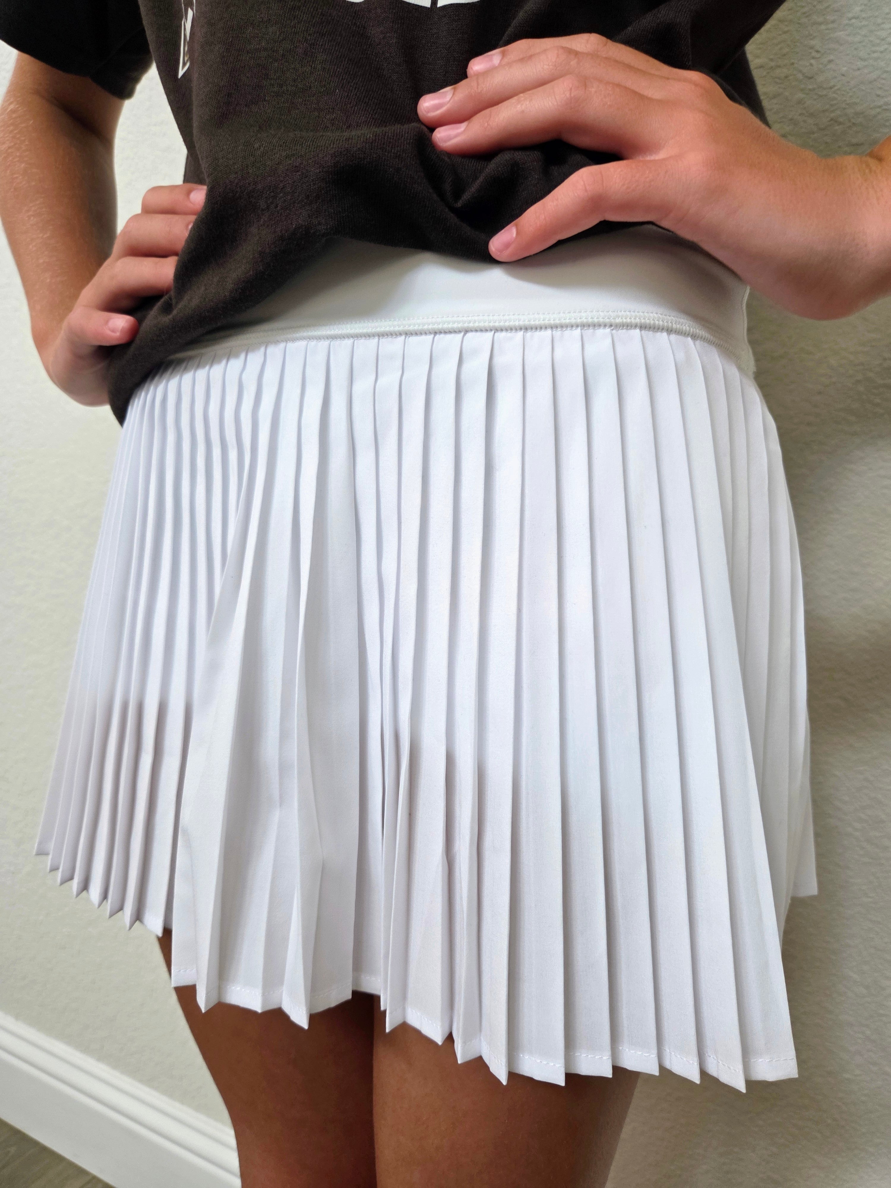 Pleated Tennis Skirt White